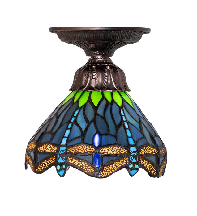 Meyda Tiffany - 276106 - One Light Flushmount - Tiffany Hanginghead Dragonfly