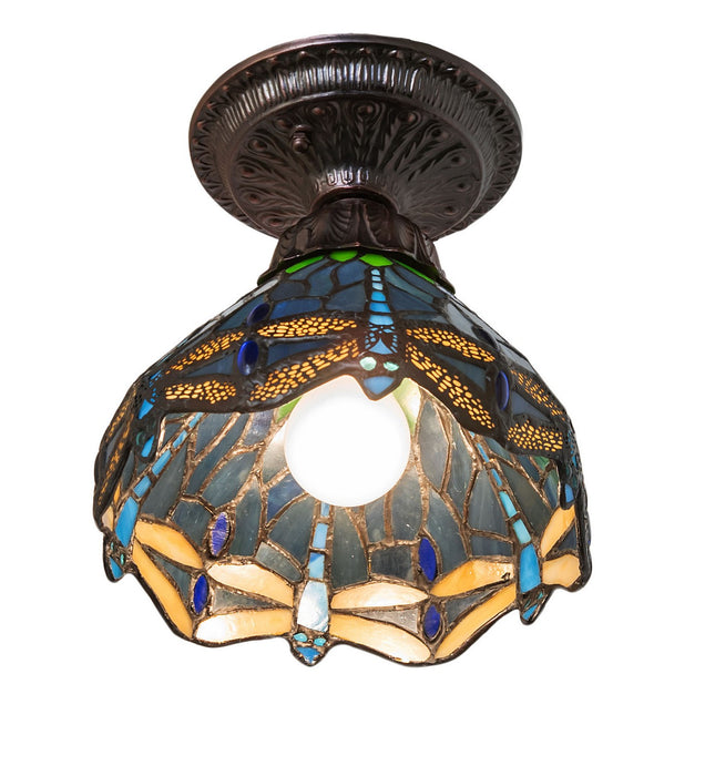 Meyda Tiffany - 276106 - One Light Flushmount - Tiffany Hanginghead Dragonfly