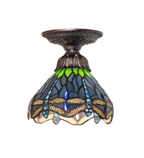 Tiffany Hanginghead Dragonfly One Light Flushmount