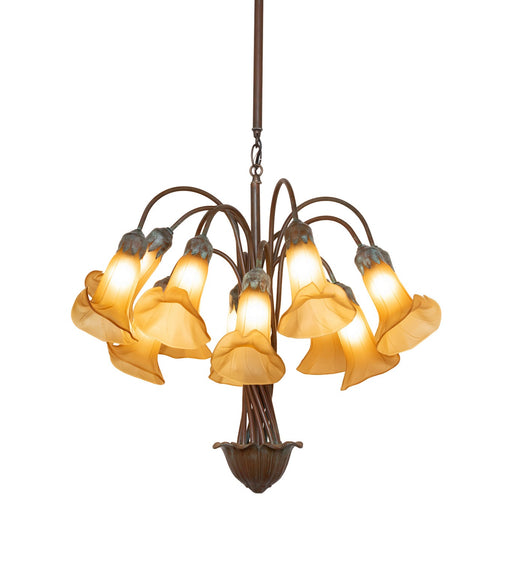 Meyda Tiffany - 276577 - 12 Light Chandelier - Amber Tiffany Pond Lily