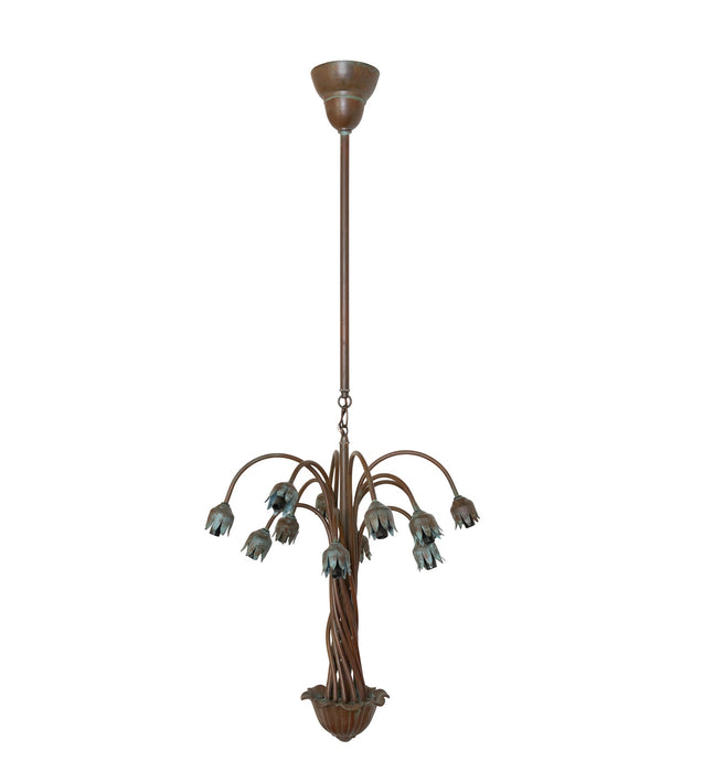 Meyda Tiffany - 276578 - 12 Light Chandelier - Dark Amber Tiffany Pond Lily