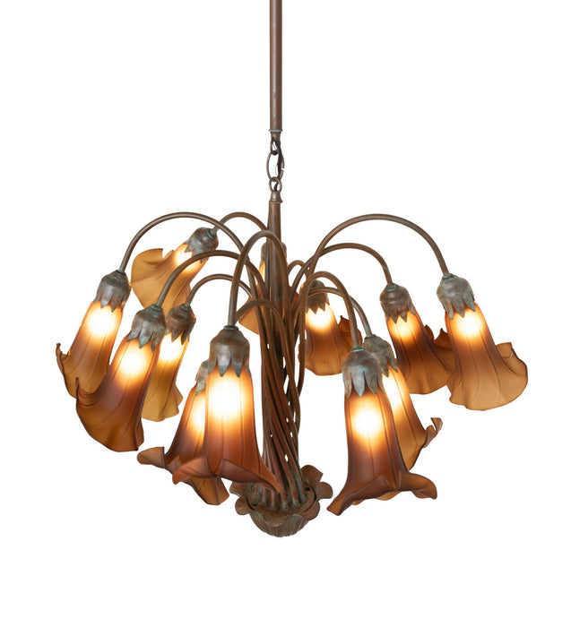 Meyda Tiffany - 276578 - 12 Light Chandelier - Dark Amber Tiffany Pond Lily