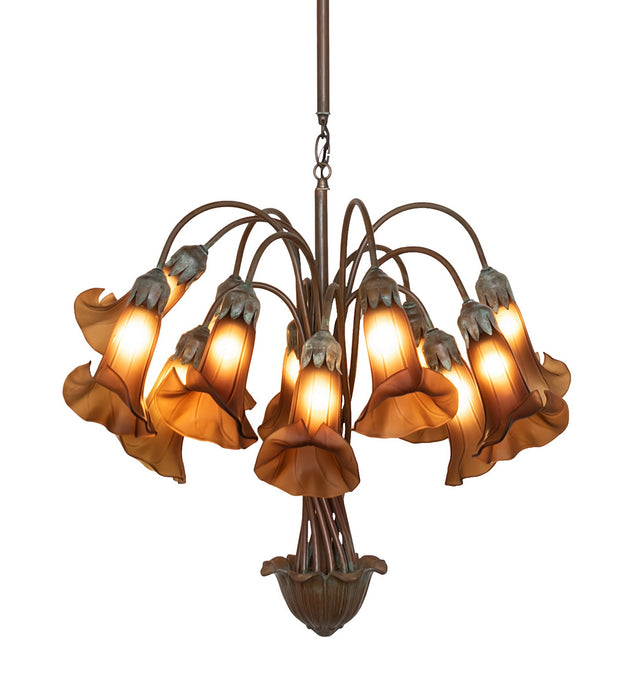 Meyda Tiffany - 276578 - 12 Light Chandelier - Dark Amber Tiffany Pond Lily