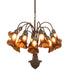 Meyda Tiffany - 276578 - 12 Light Chandelier - Dark Amber Tiffany Pond Lily