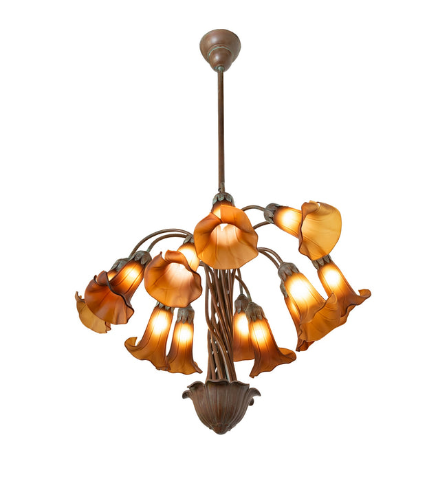 Meyda Tiffany - 276578 - 12 Light Chandelier - Dark Amber Tiffany Pond Lily