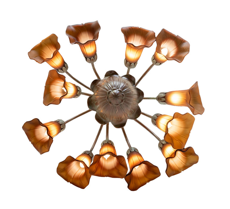 Meyda Tiffany - 276578 - 12 Light Chandelier - Dark Amber Tiffany Pond Lily