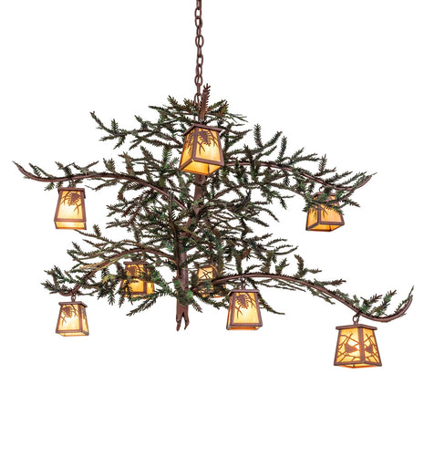 Pine Branch Eight Light Chandelier