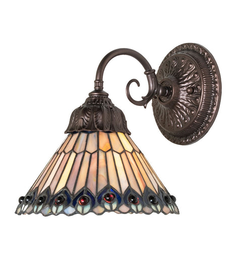 Tiffany Jeweled Peacock One Light Wall Sconce