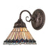 Meyda Tiffany - 270802 - One Light Wall Sconce - Tiffany Jeweled Peacock - Mahogany Bronze