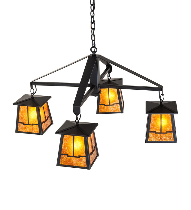 Meyda Tiffany - 275597 - Four Light Chandelier - Bungalow - Flat Black