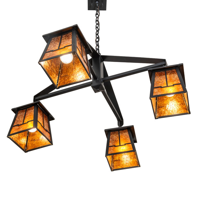 Meyda Tiffany - 275597 - Four Light Chandelier - Bungalow - Flat Black