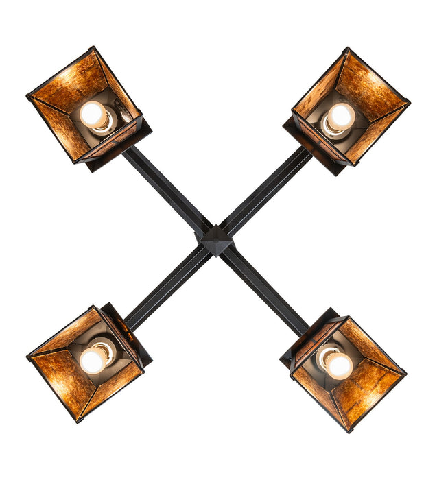 Meyda Tiffany - 275597 - Four Light Chandelier - Bungalow - Flat Black