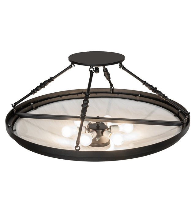 Meyda Tiffany - 275806 - Six Light Semi-Flushmount - Commerce - Textured Black