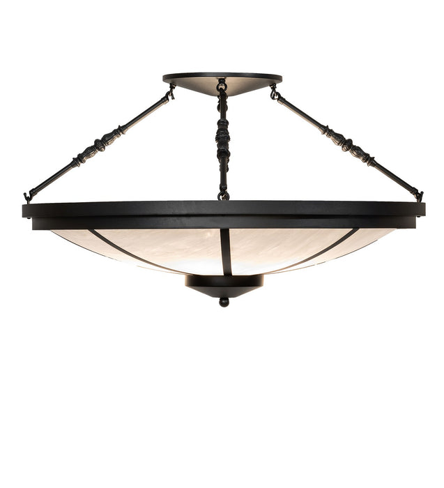 Meyda Tiffany - 275806 - Six Light Semi-Flushmount - Commerce - Textured Black