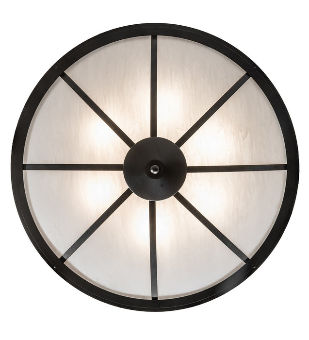 Meyda Tiffany - 275806 - Six Light Semi-Flushmount - Commerce - Textured Black