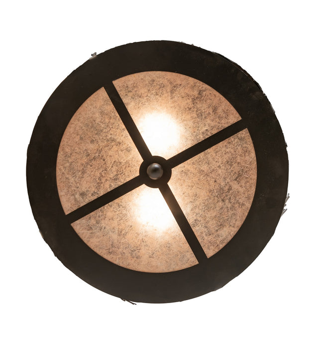 Meyda Tiffany - 276142 - Two Light Flushmount - Moose At Dusk - Textured Black