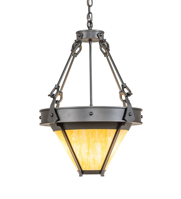 Meyda Tiffany - 276195 - Three Light Pendant - Nehring - Wrought Iron