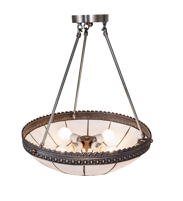 Meyda Tiffany - 276606 - Four Light Semi-Flushmount - Vincent - Weathered Antique Brass