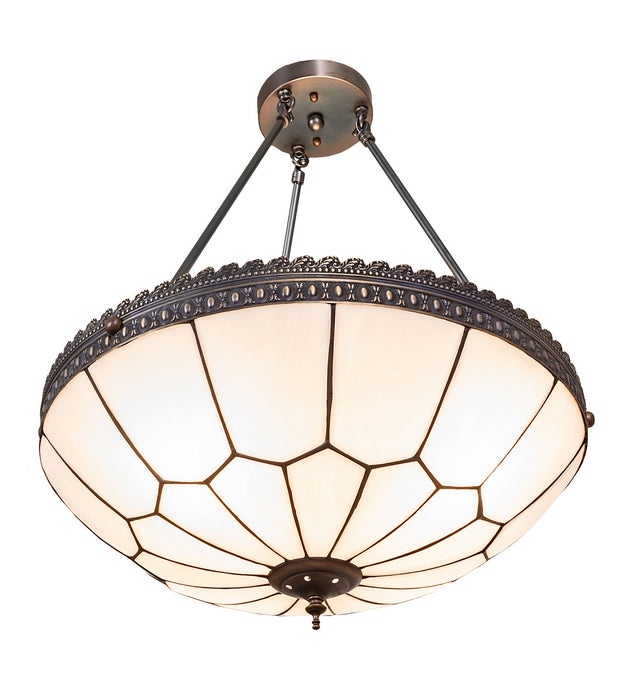 Meyda Tiffany - 276606 - Four Light Semi-Flushmount - Vincent - Weathered Antique Brass