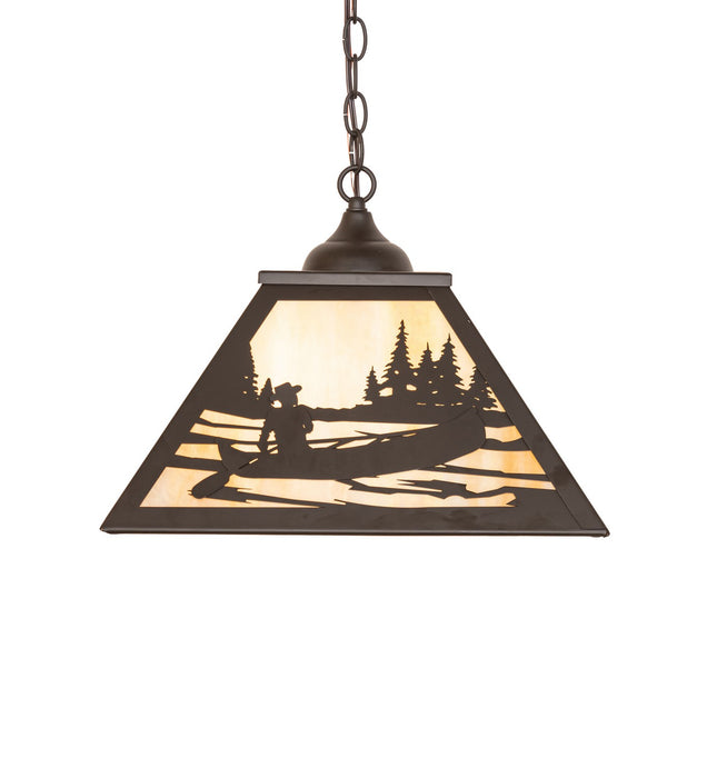 Meyda Tiffany - 277021 - Two Light Pendant - Canoe At Lake - Oil Rubbed Bronze