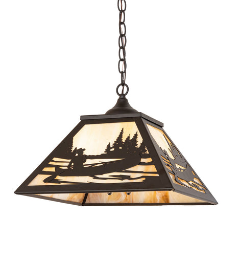 Canoe At Lake Two Light Pendant