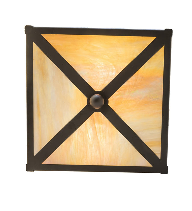 Meyda Tiffany - 277022 - Two Light Flushmount - Trout - Oil Rubbed Bronze