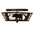 Meyda Tiffany - 65607 - Two Light Flushmount - Bear On The Loose - Textured Black