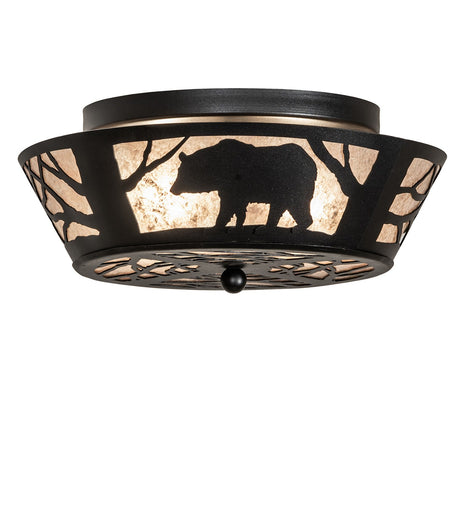 Bear On The Loose Two Light Flushmount