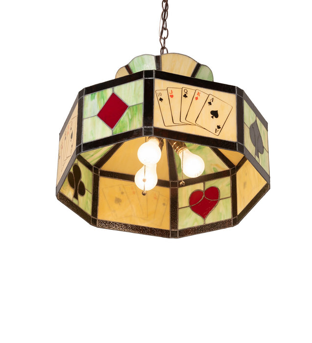 Meyda Tiffany - 23791 - Three Light Pendant - Poker Face