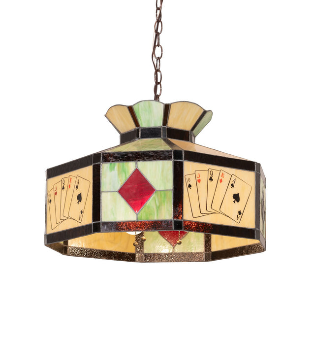 Meyda Tiffany - 23791 - Three Light Pendant - Poker Face