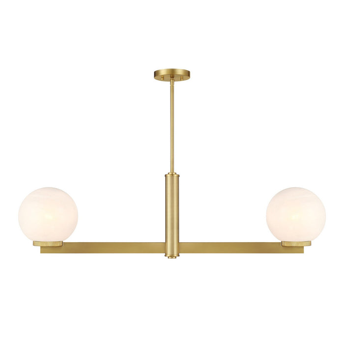 Meridian - M100124NB - Two Light Linear Chandelier - Natural Brass