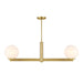 Meridian - M100124NB - Two Light Linear Chandelier - Natural Brass