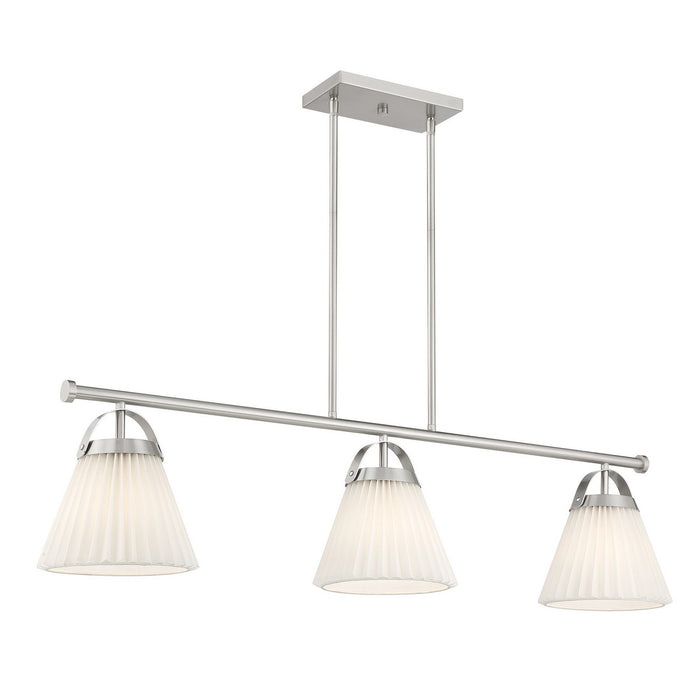 Meridian - M100125BN - Three Light Linear Chandelier - Brushed Nickel