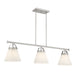 Meridian - M100125BN - Three Light Linear Chandelier - Brushed Nickel