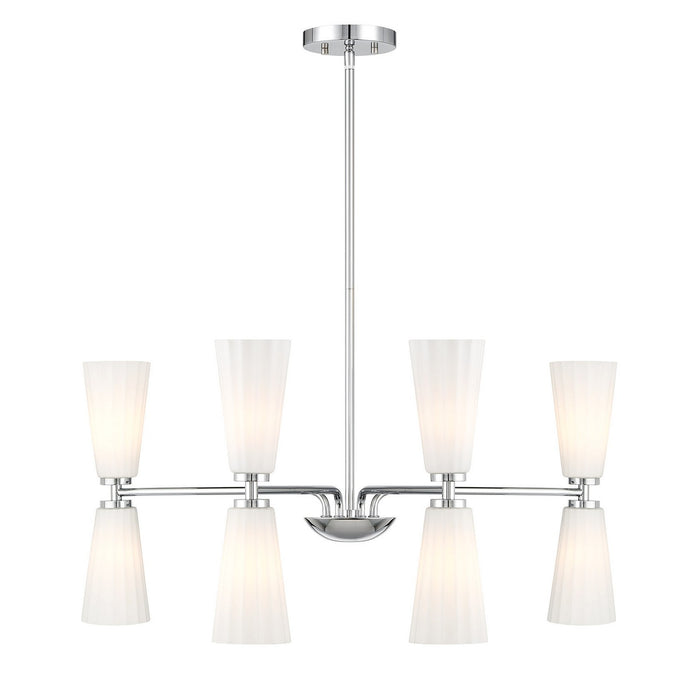 Meridian - M100126CH - Eight Light Chandelier - Chrome