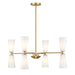 Meridian - M100126NB - Eight Light Chandelier - Natural Brass