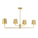 Meridian - M100127NB - Four Light Linear Chandelier - Natural Brass