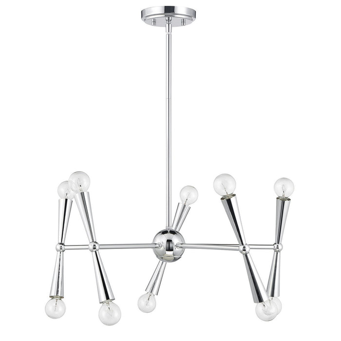 Meridian - M100128CH - Ten Light Chandelier - Chrome