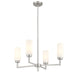 Meridian - M100129BN - Four Light Chandelier - Brushed Nickel