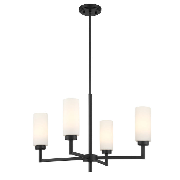 Meridian - M100129MBK - Four Light Chandelier - Matte Black