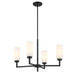 Meridian - M100129MBK - Four Light Chandelier - Matte Black