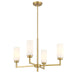 Meridian - M100129NB - Four Light Chandelier - Natural Brass