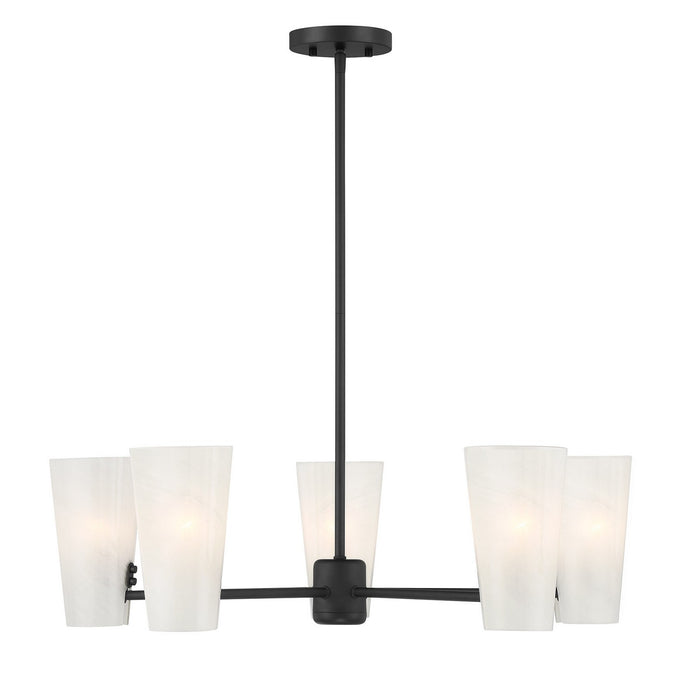 Meridian - M100130MBK - Four Light Chandelier - Matte Black