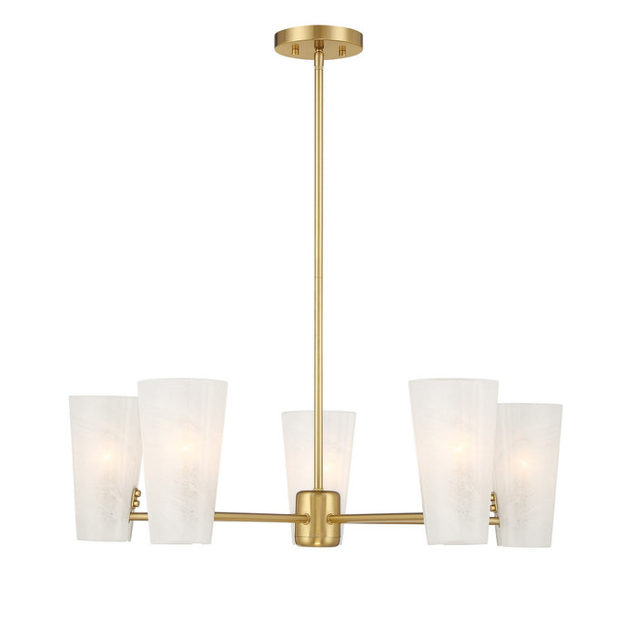 Meridian - M100130NB - Four Light Chandelier - Natural Brass