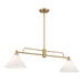 Meridian - M100136NB - Two Light Chandelier - Natural Brass