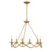 Meridian - M100137NB - Six Light Chandelier - Natural Brass