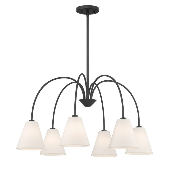 Meridian - M100138MBK - Six Light Chandelier - Matte Black