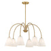 Meridian - M100138NB - Six Light Chandelier - Natural Brass