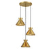 Meridian - M100139NB - Three Light Chandelier - Natural Brass