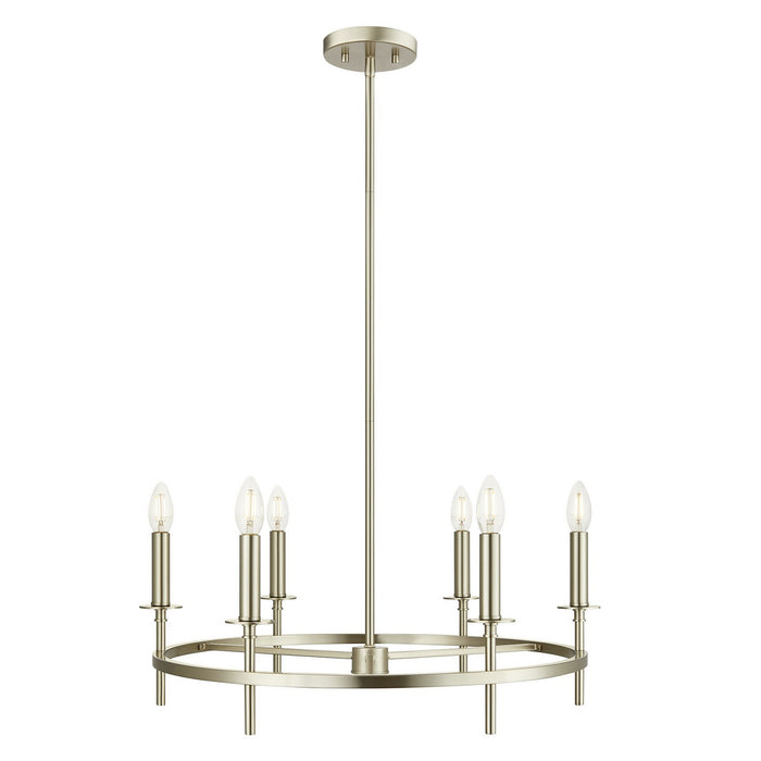 Meridian - M100140BN - Six Light Chandelier - Brushed Nickel